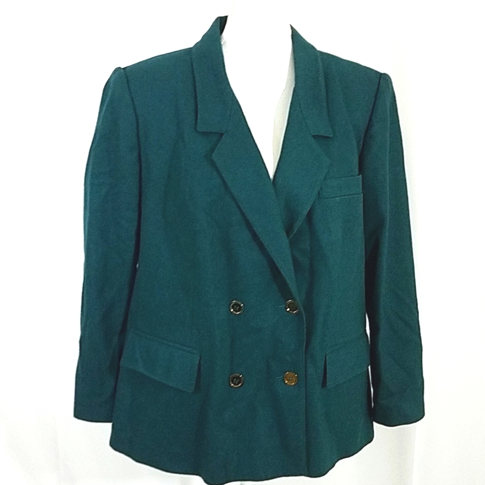 Accent Loden Green Wool Blazer Size 38